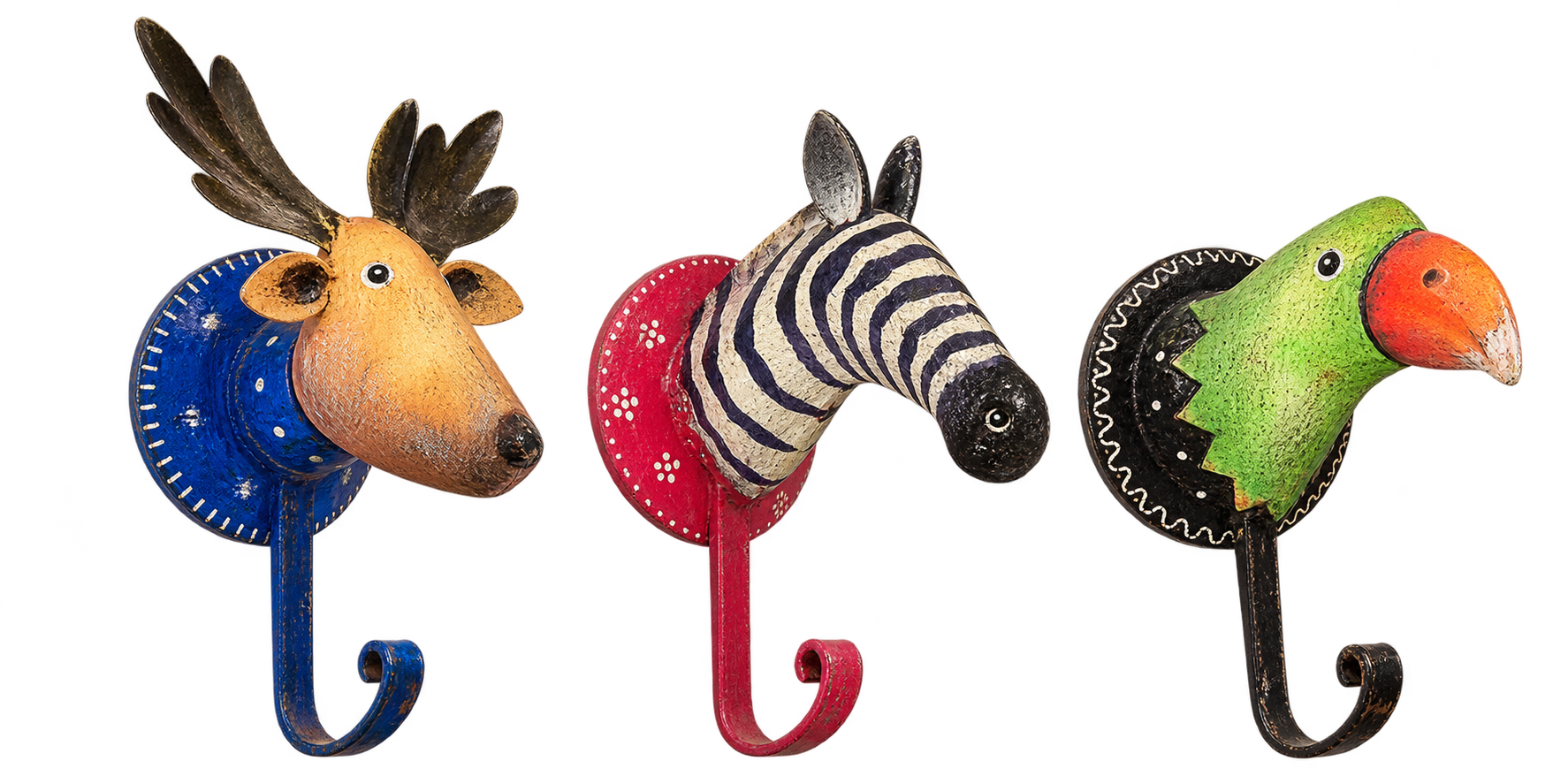Wildwelcome Trio — Decorative Animal Wall Hooks